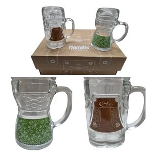 HARRAH'S Laughlin NV Dirndl & Lederhosen OKTOBERFEST 2 Beer Mugs NEW IN BOX